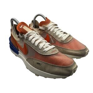 Nike Waffle One Women’s 7 DC2533-200 Pearl White Orange Mesh Suede Sneakers